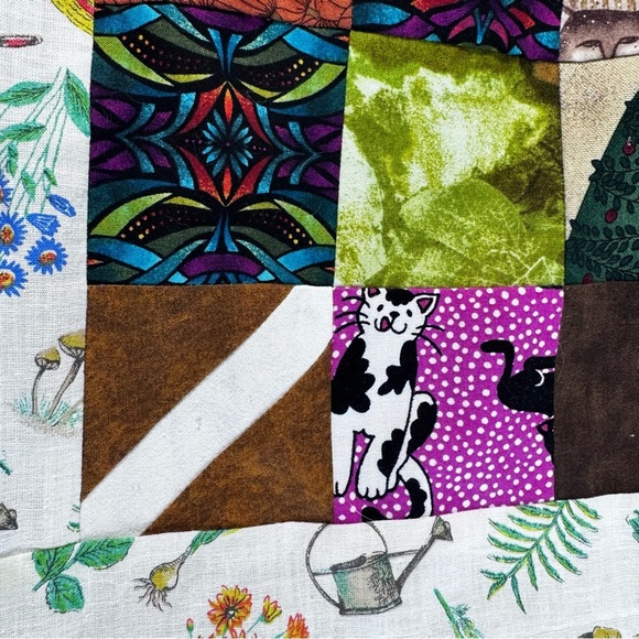 Vintage Handmade Patchwork Velvet Brown Totr - Picture 3 of 14